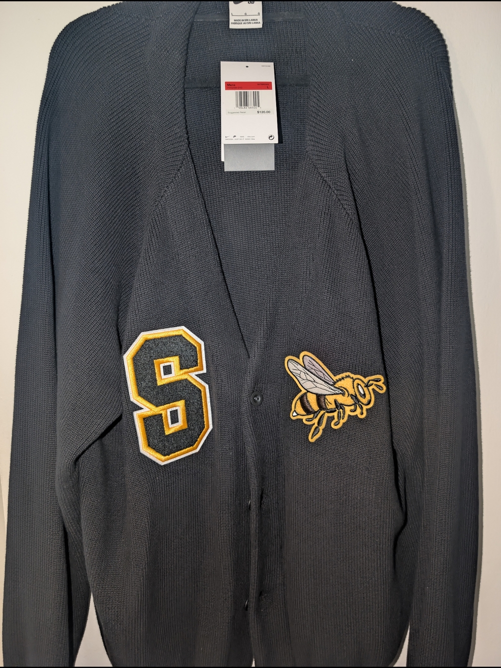 Nike ACG Dark Gray Cardigan with Yellow Lettering and Bee Patch